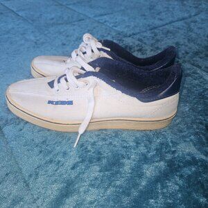 Vintage Keds Sneakers White and Navy Terry Tournament Women's 8